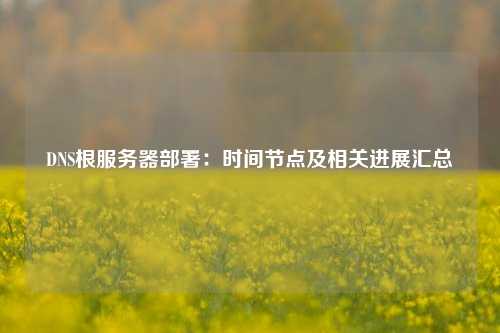 DNS根服務(wù)器部署：時間節(jié)點及相關(guān)進(jìn)展匯總